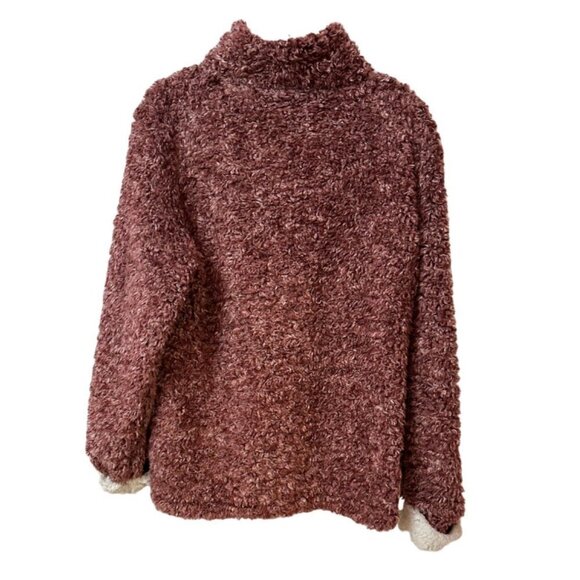 Weatherproof Vintage Women's Frosty Tipped Sherpa Pullover, Wine - Picture 4 of 8